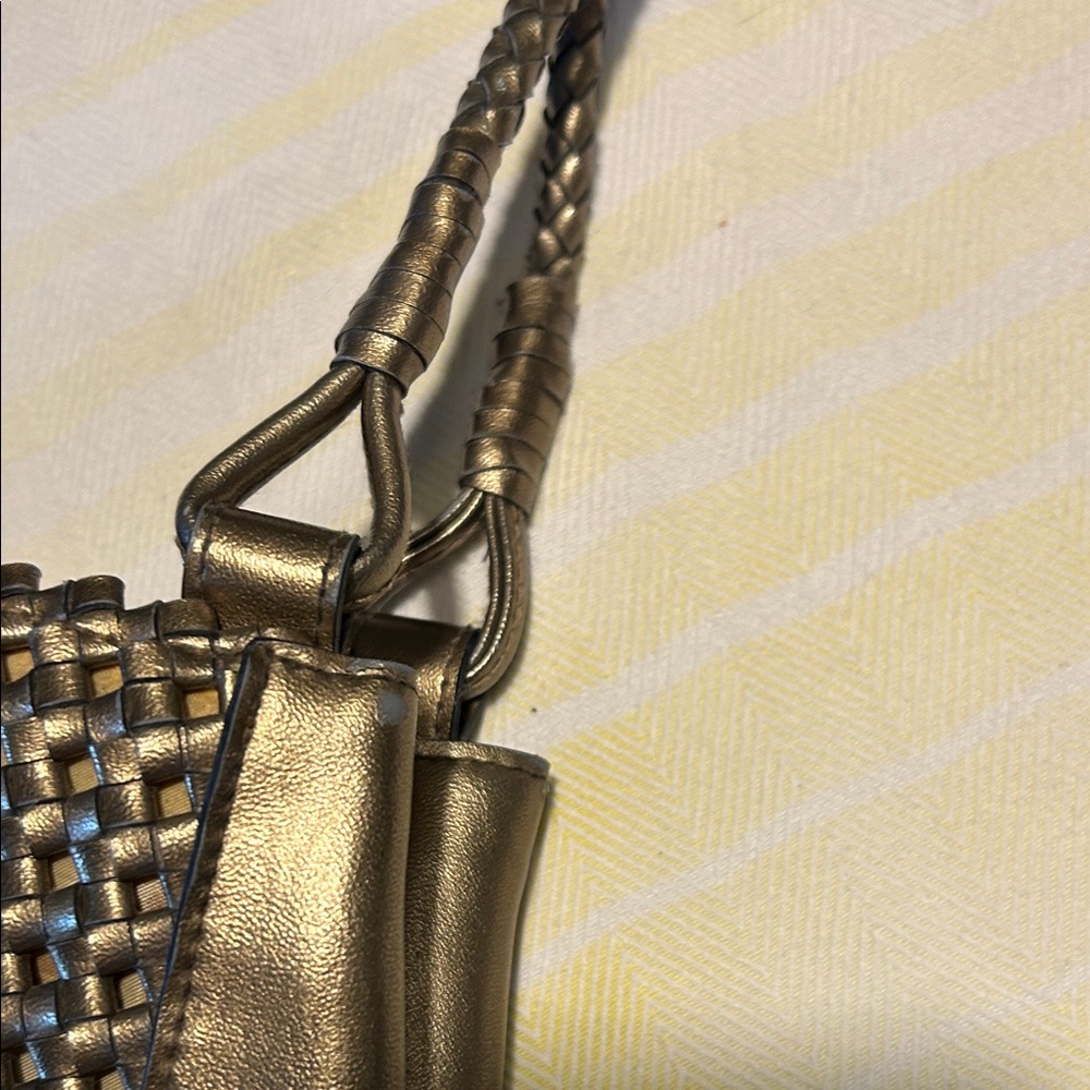 Liz Claiborne Woven Metallic Bronze colored Shoulder Bag Y2K - Picture 10 of 15